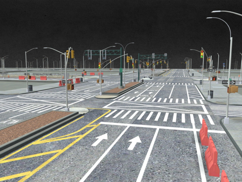  城市道路场景3d模型 