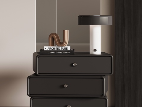  现代意式床头柜su模型 