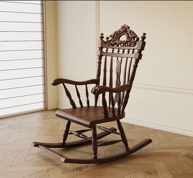  法式复古躺椅3d模型 