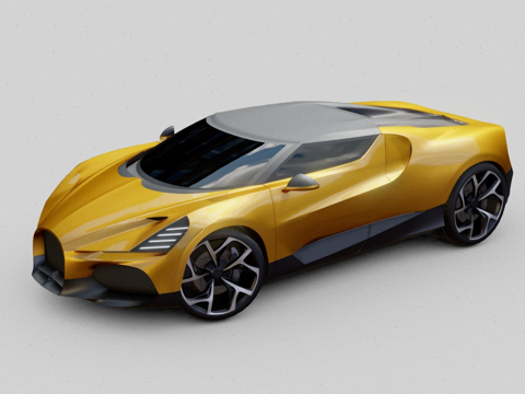  布加迪 W16 密斯特拉尔3d模型 