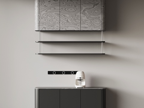  现代意式酒柜 边柜 备餐柜3d模型 