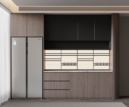  现代意式餐边柜 酒柜3d模型 