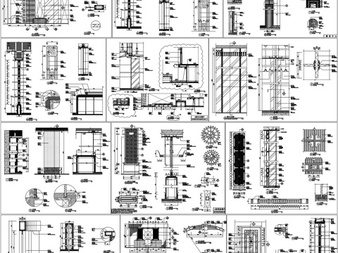 工装节点大样窗帘盒窗台隔断隔墙楼梯栏杆梯步详图CAD素材图库cad施工图
