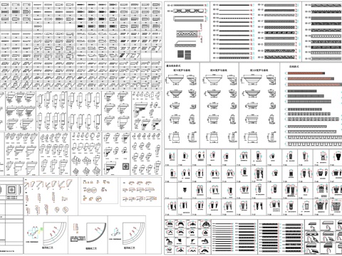 构件地面拼花欧式线条线板刀型CAD素材图库cad施工图