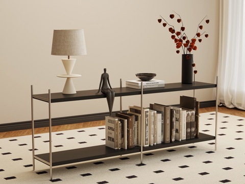 现代书架 置物架su模型