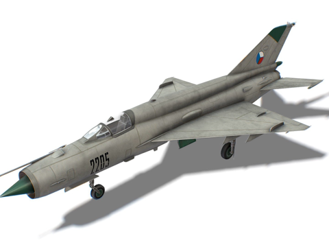  米格21 鱼窝 喷气式战斗机3d模型 