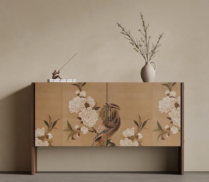  新中式边柜 端景柜 玄关柜3d模型 