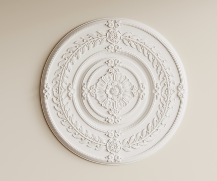  欧式雕花 简欧吊灯 灯盘3d模型 