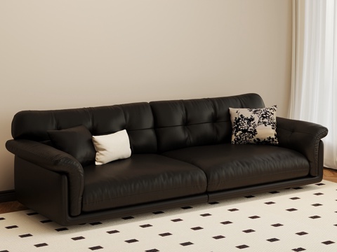 法式复古多人沙发su模型