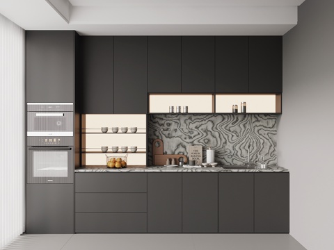 现代意式餐边柜su模型