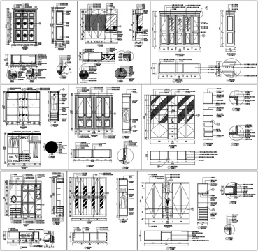 工装节点大样图沙发卡座更衣柜剖面详图节点工艺图CAD素材图库cad施工图
