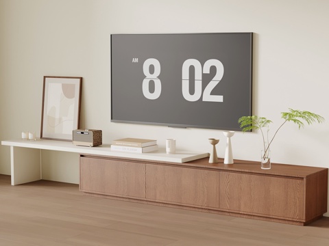 侘寂中古风电视柜 边柜su模型