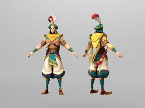  手办阿拉伯人物3d模型 