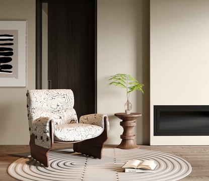  中古休闲椅 单人沙发 沙发椅3d模型 