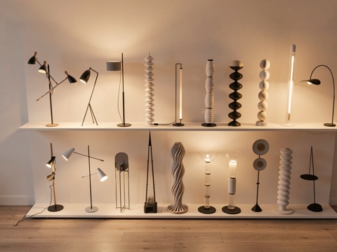 现代极简落地灯 钓鱼灯su模型