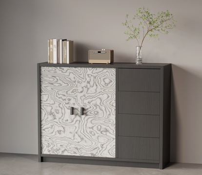 现代意式书柜 鞋柜 置物柜su模型