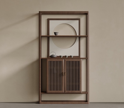 新中式茶柜 边柜su模型