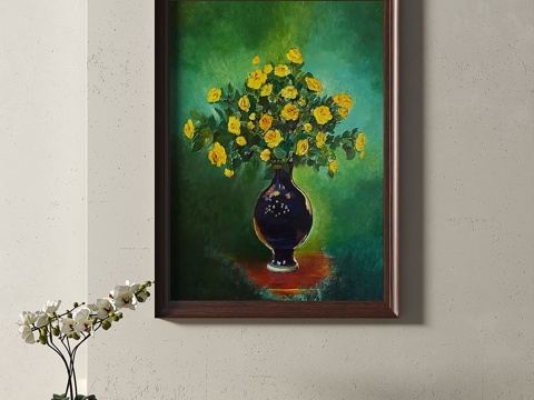  复古，中古，装饰画3d模型 