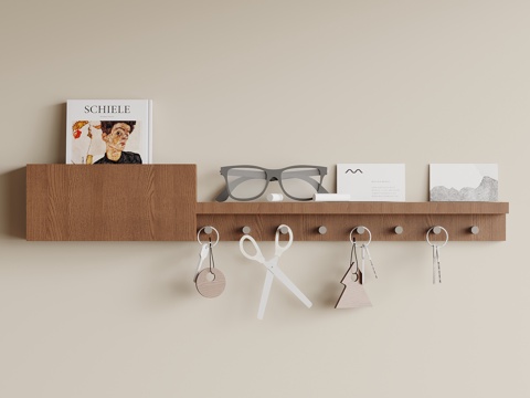  中古风置物架 挂钩3d模型 