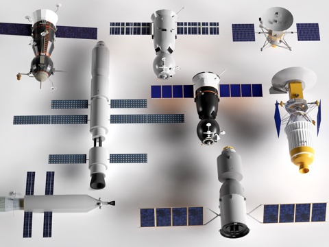 现代航天器材 轨道卫星su模型