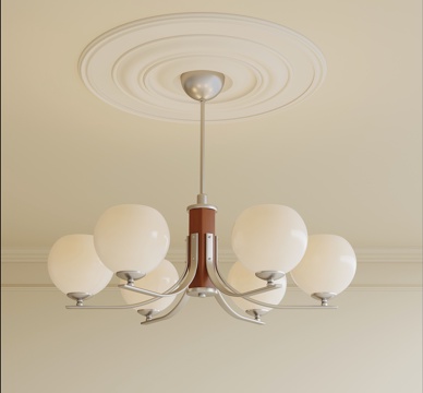 法式中古吊灯 多头吊灯su模型