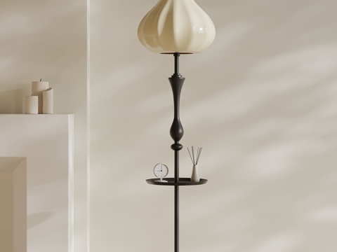  法式复古落地灯3d模型 