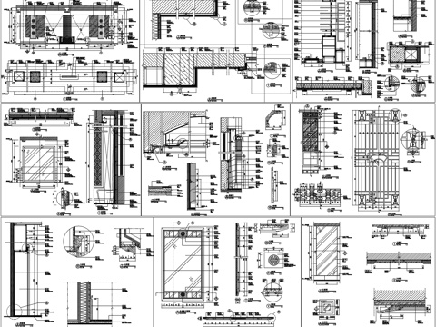 工装节点大样图地面墙面墙身软包剖面详图节点工艺图CAD素材图cad施工图