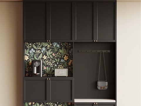 法式复古玄关柜 鞋柜su模型