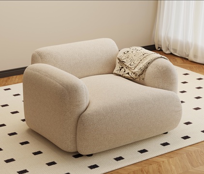  现代奶油风单人沙发 懒人沙发3d模型 