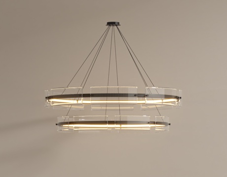  现代环形吊灯3d模型 