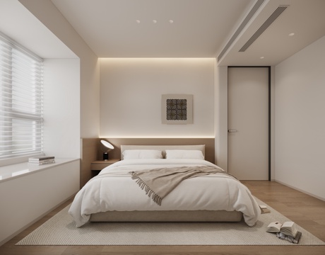  现代卧室3d模型 