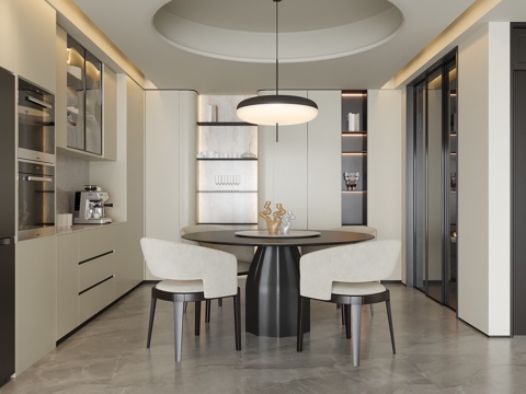  现代餐厅3d模型 