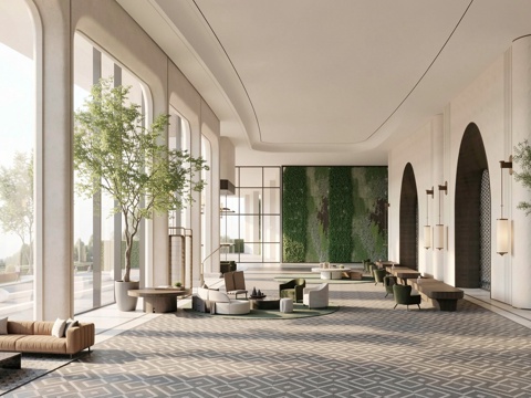 现代轻奢 售楼部  大堂su模型