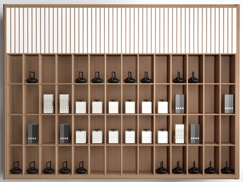 新中式博古架 装饰架 置物架 陈列架su模型