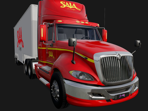  Saia LTL 货运  卡车 半挂车3d模型 