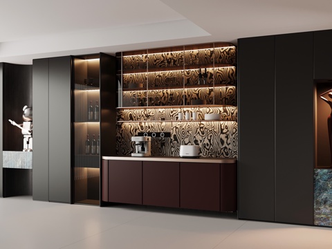  现代意式酒柜 餐边柜3d模型 