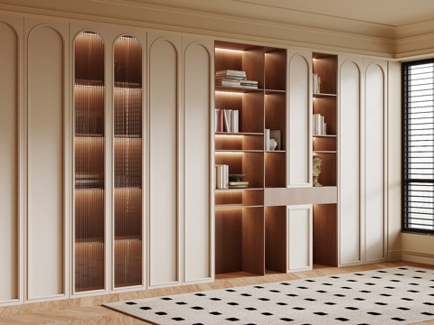 中古风书柜 置物柜su模型