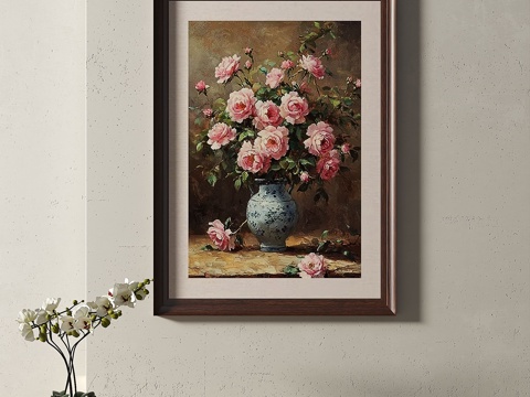  复古，中古，装饰画3d模型 