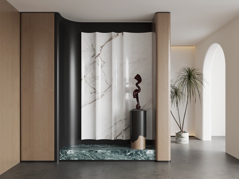  现代意式玄关3d模型 