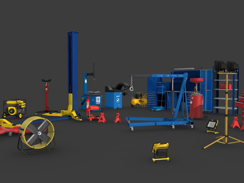 汽车服务 道具包3d模型 