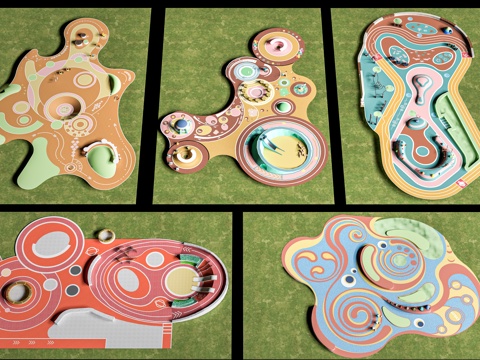 现代户外儿童游乐区 户外儿童游乐场 儿童塑胶场地su模型