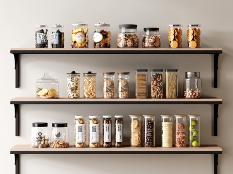  现代食物 厨房用品 饼干 坚果 干果3d模型 