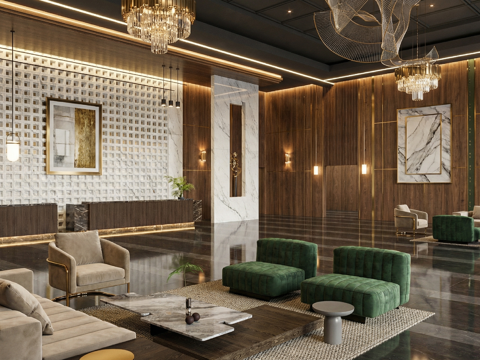 高级酒店大堂su模型