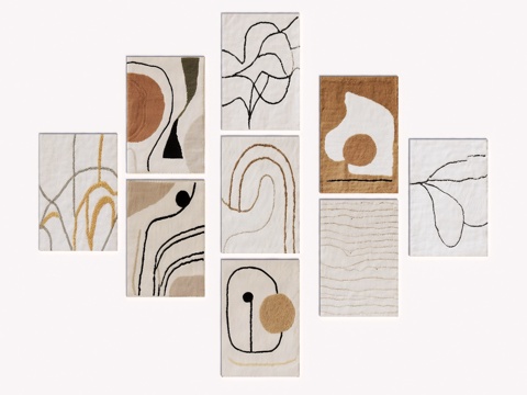 现代地毯 布艺地毯 奶油风地毯 简约地毯 暖色地毯 方形地毯su模型