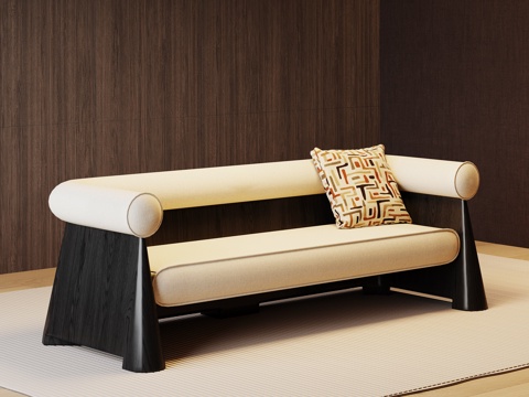 现代沙发 卡座su模型