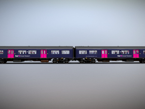  火车-英国铁路150级柴油动车组3d模型 