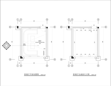 影音室装修施工图cad施工图