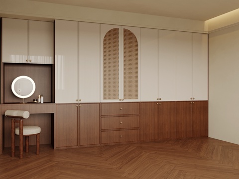 中古风衣柜 衣帽间su模型