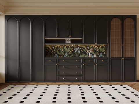 法式餐柜su模型