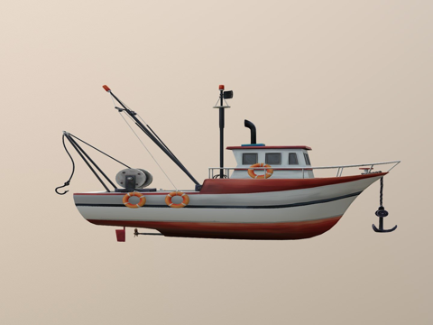  渔船3d模型 
